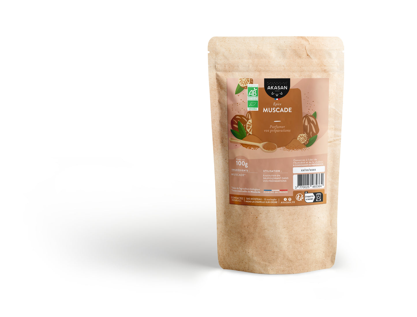 RECHARGE Épice Muscade moulue bio-AKASAN